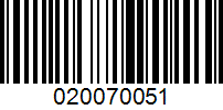 Barcode for 020070051