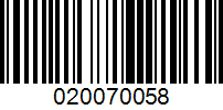 Barcode for 020070058