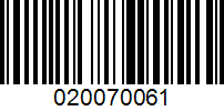 Barcode for 020070061