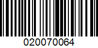 Barcode for 020070064