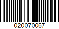 Barcode for 020070067