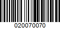 Barcode for 020070070