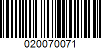 Barcode for 020070071