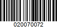 Barcode for 020070072