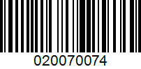 Barcode for 020070074