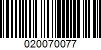 Barcode for 020070077