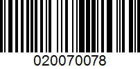 Barcode for 020070078