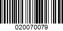 Barcode for 020070079