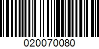 Barcode for 020070080