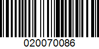 Barcode for 020070086