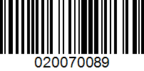 Barcode for 020070089