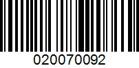 Barcode for 020070092