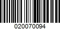 Barcode for 020070094