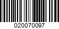 Barcode for 020070097