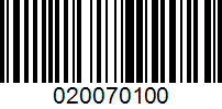 Barcode for 020070100