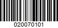 Barcode for 020070101