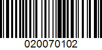 Barcode for 020070102