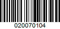 Barcode for 020070104