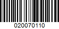 Barcode for 020070110