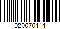 Barcode for 020070114