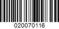 Barcode for 020070116