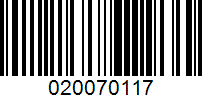Barcode for 020070117