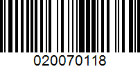 Barcode for 020070118