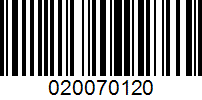 Barcode for 020070120