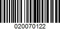 Barcode for 020070122