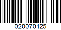 Barcode for 020070125