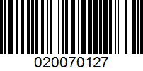 Barcode for 020070127