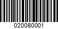 Barcode for 020080001