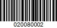 Barcode for 020080002