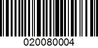 Barcode for 020080004