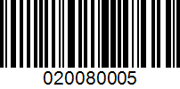 Barcode for 020080005