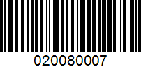 Barcode for 020080007