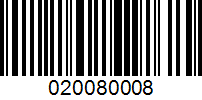 Barcode for 020080008