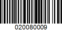 Barcode for 020080009