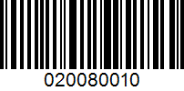 Barcode for 020080010