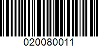 Barcode for 020080011