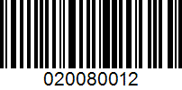 Barcode for 020080012