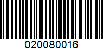 Barcode for 020080016