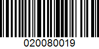 Barcode for 020080019