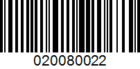 Barcode for 020080022