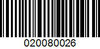 Barcode for 020080026