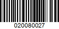 Barcode for 020080027