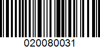 Barcode for 020080031