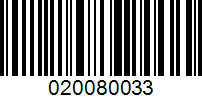 Barcode for 020080033