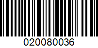 Barcode for 020080036