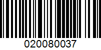 Barcode for 020080037